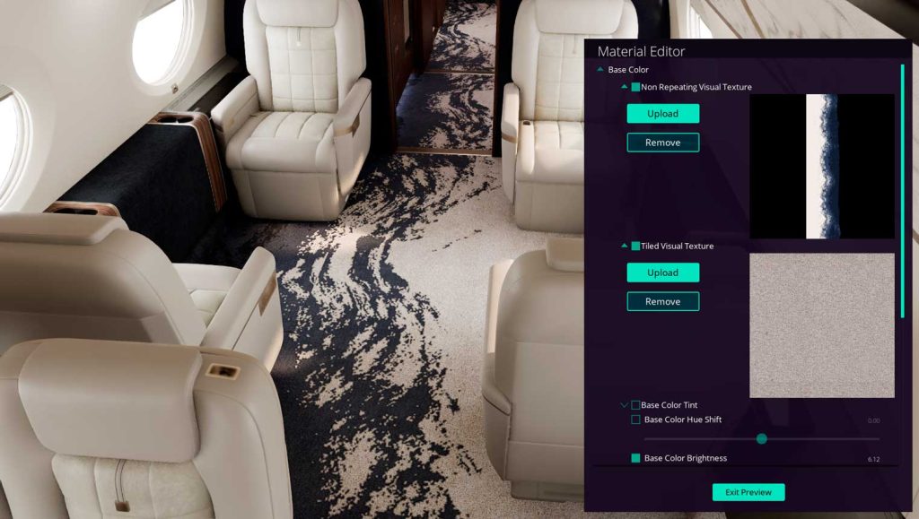 Real-time configurator showing Tallulah carpet